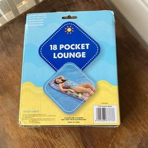 NIB Fun Zone 18 Pocket Floating Suntanner Inflatable Water Lounger 75"x28"